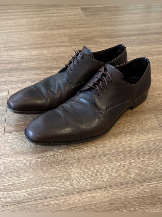 Prada Other - Prada Men's Dark Brown Leather Derby Dress Shoes